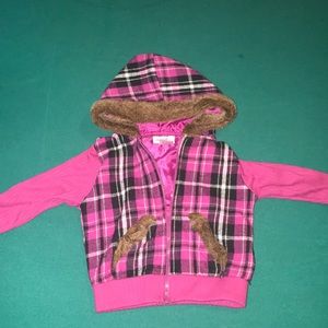 Little girls plaid sweater